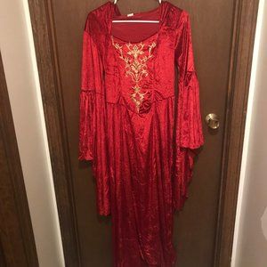 LOVELY RED MEDIEVAL DRESS COSTUME  S/M